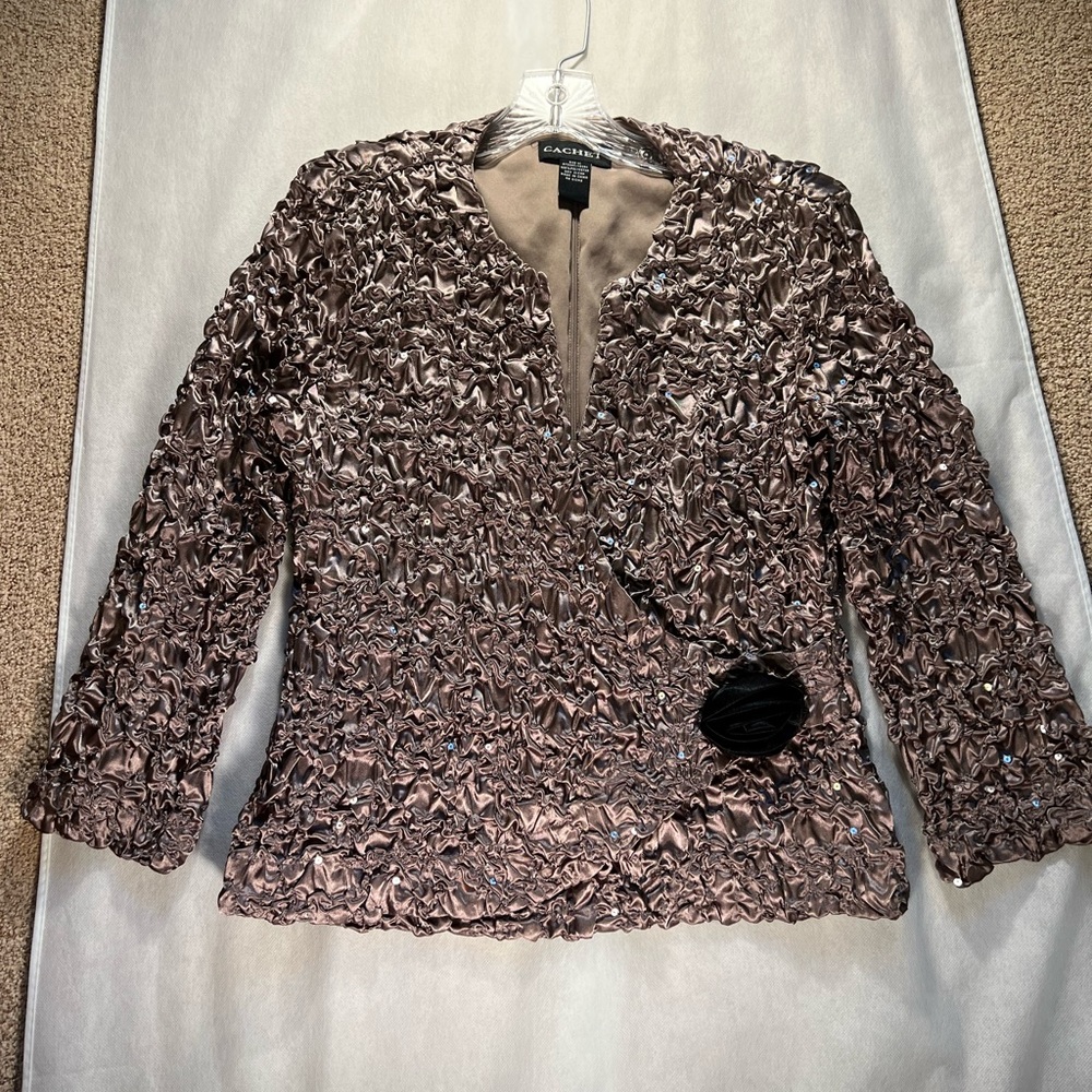 Cachet dressy top with sequins